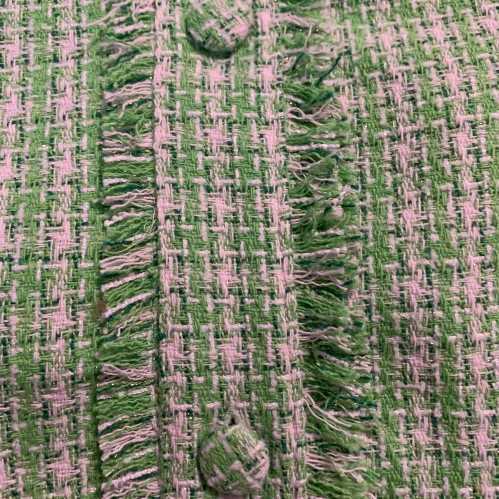 NWT Green and White Sleeveless Tweed Minidress - Picture 6 of 8